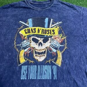 Guns N' Roses GNR Use Your Illusion 91 Tour Tie Dye Blue T-shirt Mens Size XL